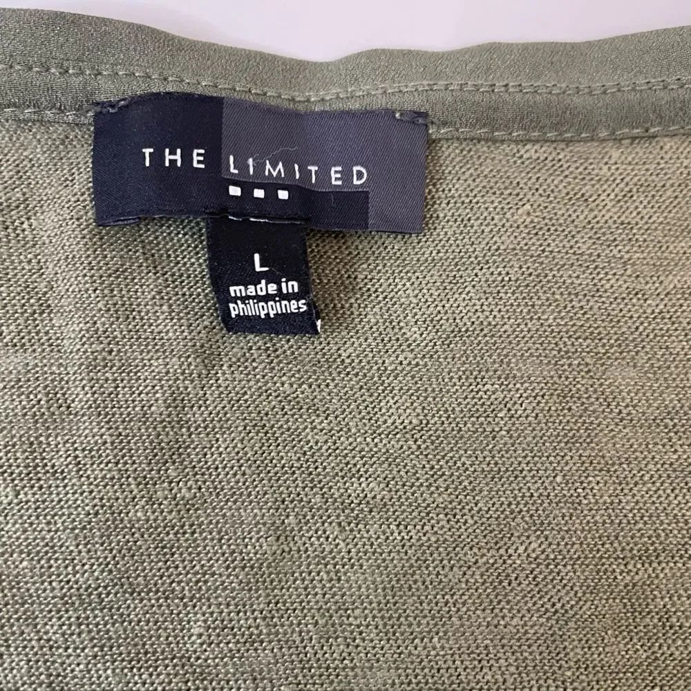 Linen| The Limited| Large| Olive Army Green| lightweight| basic - Picture 5 of 10